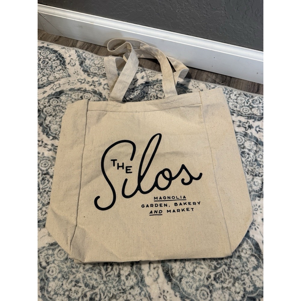 The Silos Magnolia Canvas Tote Green Graphics
